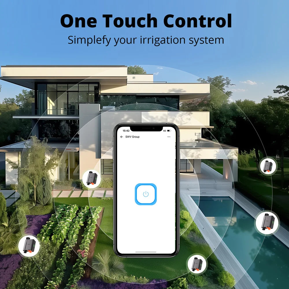 SONOFF SWV Zigbee Smart Water Valve IP55 Automatic Irrigation Easy Install Remote Control Time Schedule via eWeLink Alexa Google