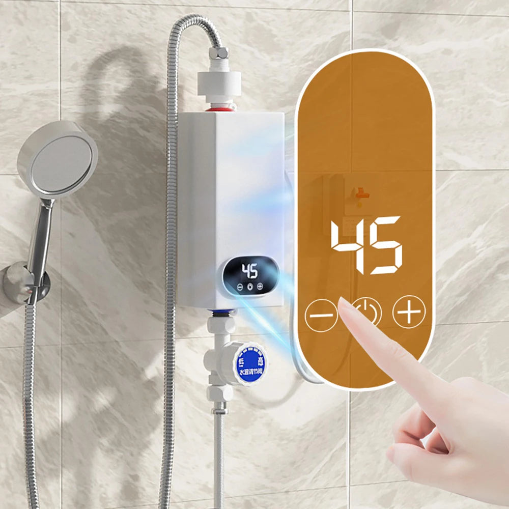 Hot Water Heater 5500W Instant Tankless Water Heater Thermostat Induction Heater Smart Touch Electric Heaters Shower Automatica