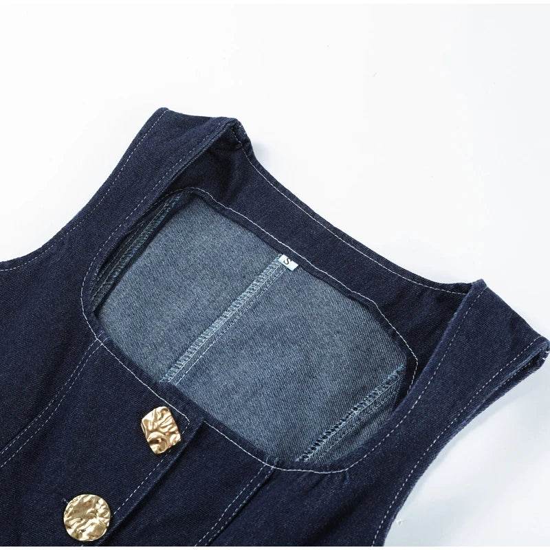 Vintage Denim Crop Top Set - P12 Hub Europe