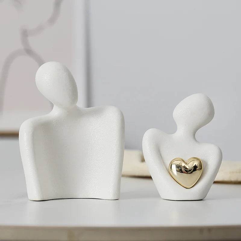 1 Pair Romantic Ceramic Love Embrace Figurines, Earthenware Couple Set, Indoor Decor for Bedroom, Valentine'S Day Festival Gift - P12 Hub Europe