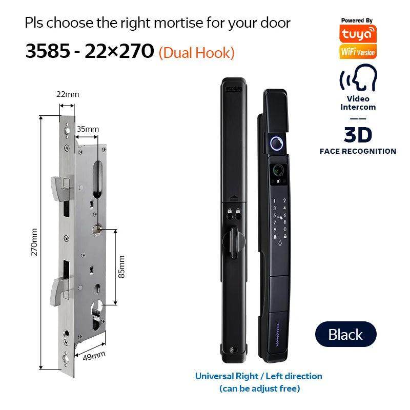 3D Face Lock | Tuya WiFi, Video, IP66, Fingerprint, Sliding Door - P12 Hub Europe