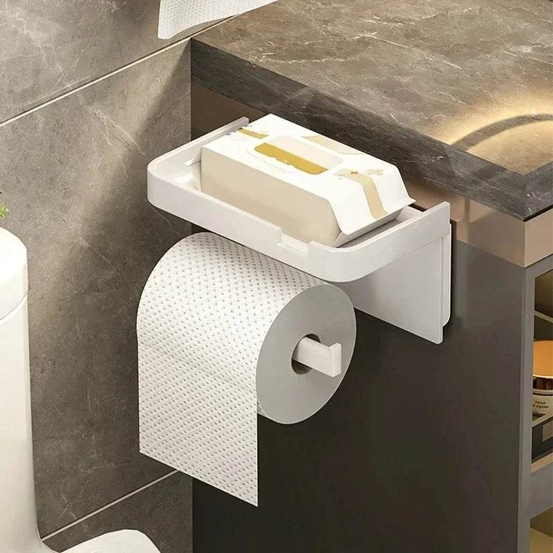 2024 New Plastic Steel Toilet Paper Holder Bathroom Wall Mount WC Paper Phone Holder Shelf Towel Roll shelf Accessories - P12 Hub Europe