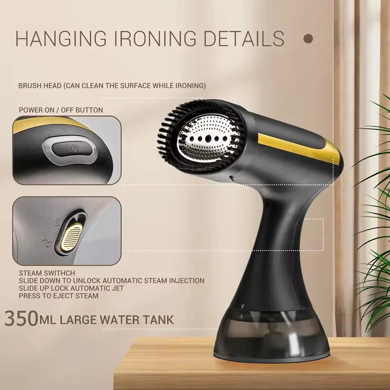 1500W Steam Iron Hand Holding Ironing Machine Iron For Clothes 350ML Household Travel  Steam Iron Portable Wet Ironing Machine
