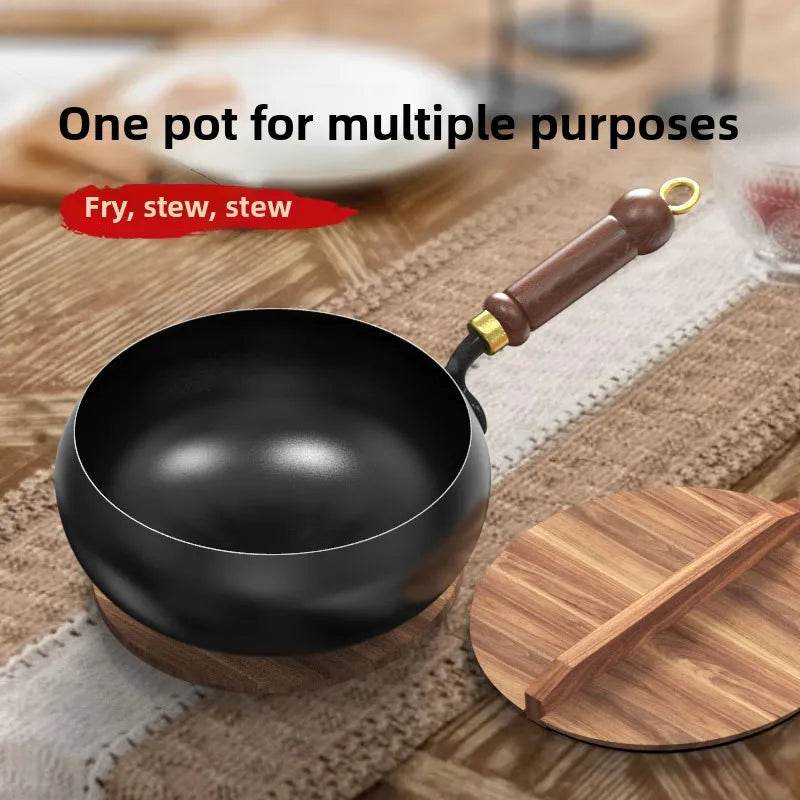 Ancient method big belly iron pot for household use, pure hand made iron stew wok, non stick smooth small iron pot - P12 Hub Europe