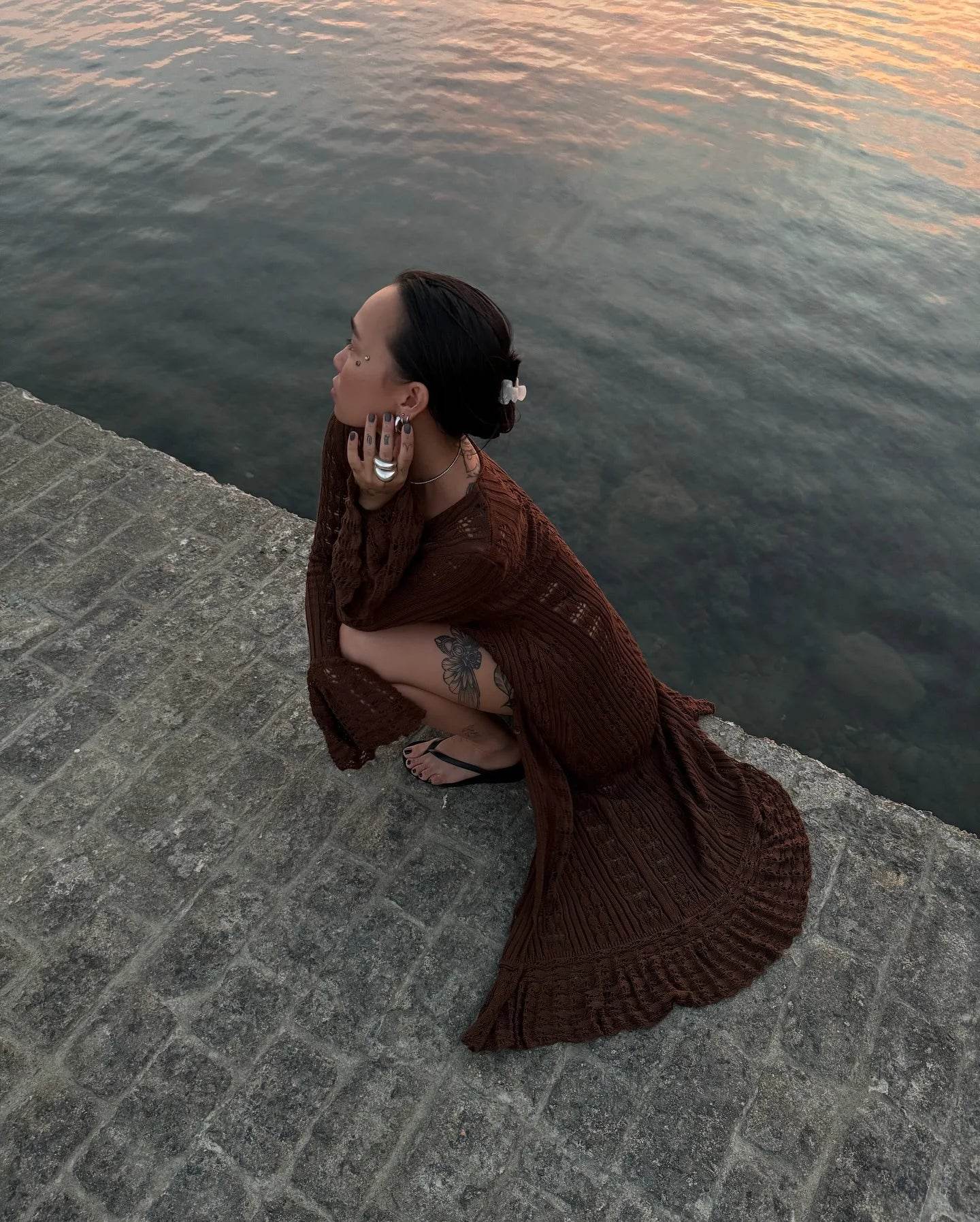 See-Through Knit Cardigan Dress - P12 Hub Europe
