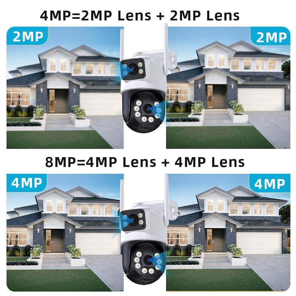 Outdoor Camera 4K 8MP Dual Lens AI Track, PTZ, Color Night - P12 Hub Europe