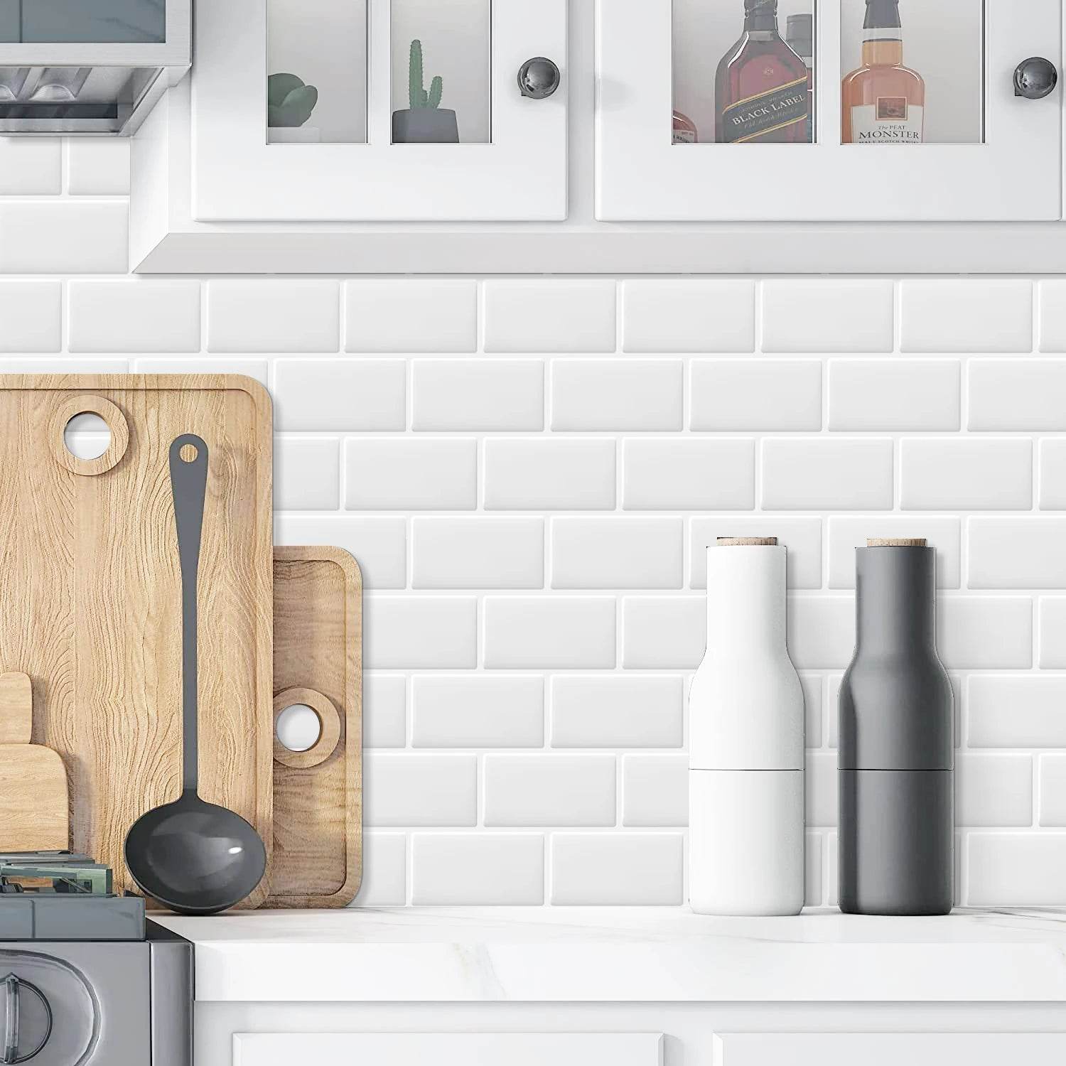 6 PCS 30.5x15.3cm 3D Self-adhesive Kitchen Waterproof Stickers Indoor Wall Renovation Sticker - P12 Hub Europe