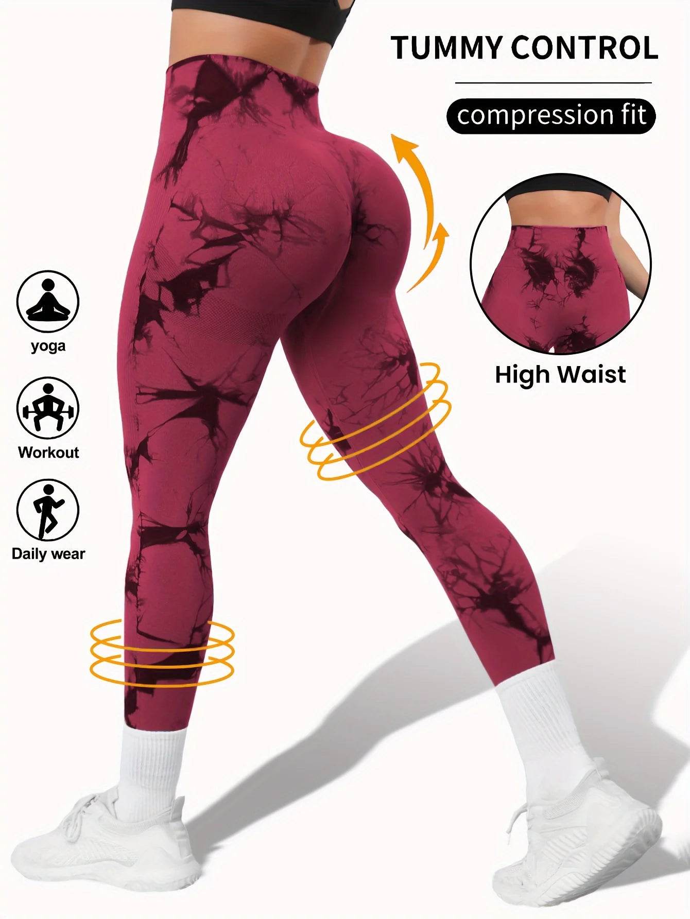 Tie Dye Seamless Butt Lift Leggings - P12 Hub Europe