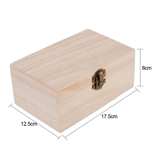1PC Wooden Boxes With Lid Square Hinged Jewellery Craft Storage Box For Home Decoration DIY Hand-Made Mother's Day - P12 Hub Europe