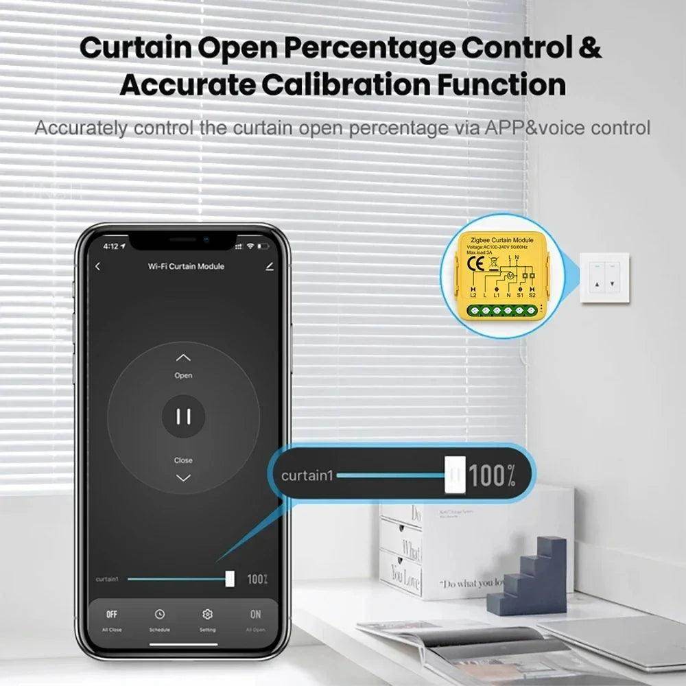 Curtain Switch Tuya WiFi Zigbee Smart Life Work with Alexa and Google - P12 Hub Europe