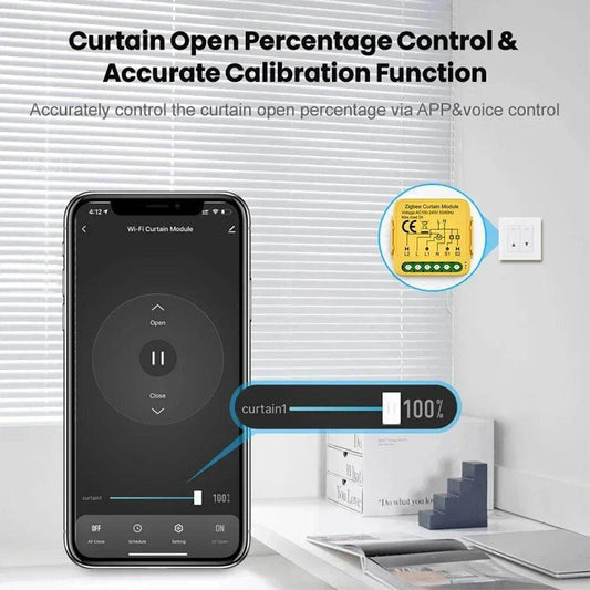 Curtain Switch Tuya WiFi Zigbee Smart Life Work with Alexa and Google - P12 Hub Europe