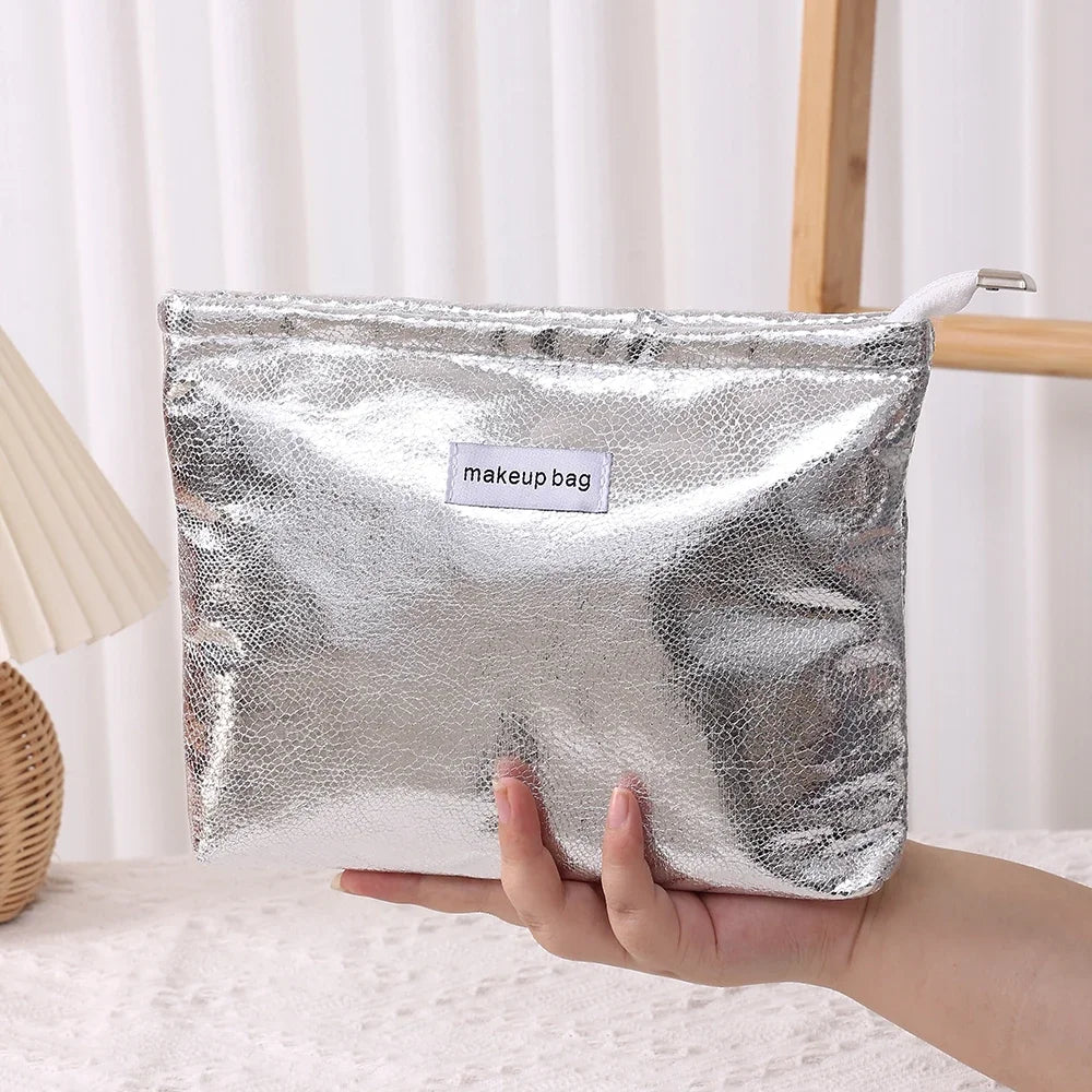 Fashion Shiny Sequins Cosmetic Bag Portable Women Clutch Zipper Pouch Handbag Makeup Toiletries Storage Square Bags Wholesale