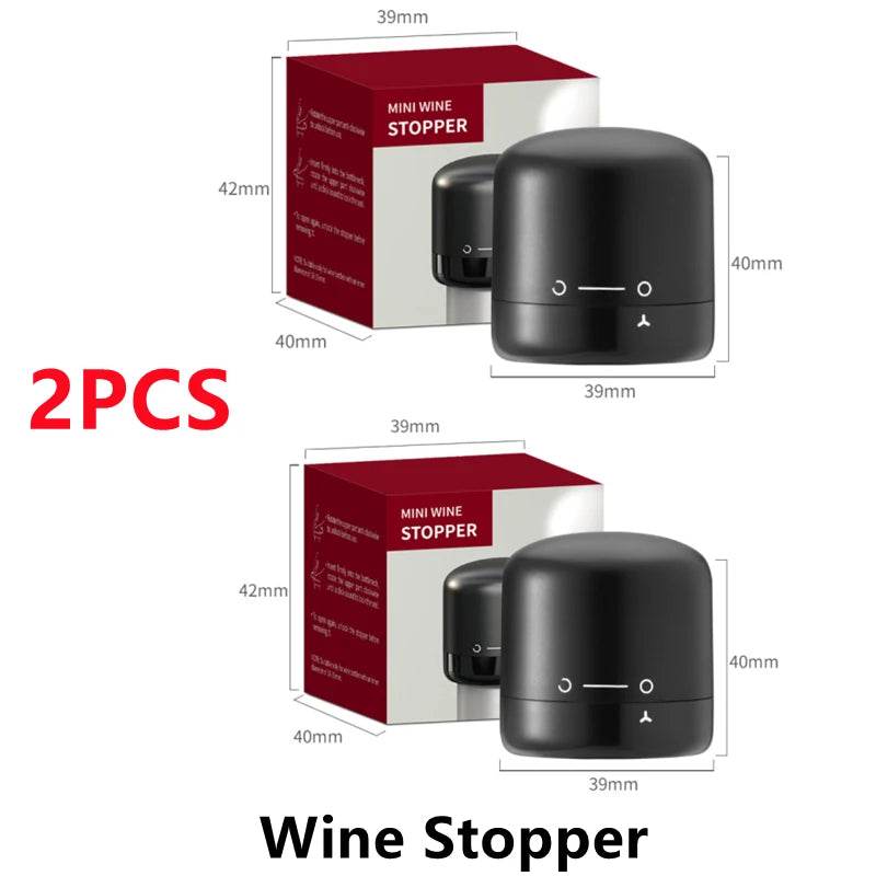 New 2PCS Vacuum Red Wine Bottle Cap Stopper Silicone Sealed Champagne Bottle Stopper Vacuum Retain Freshness Wine Plug Bar Tools - P12 Hub Europe