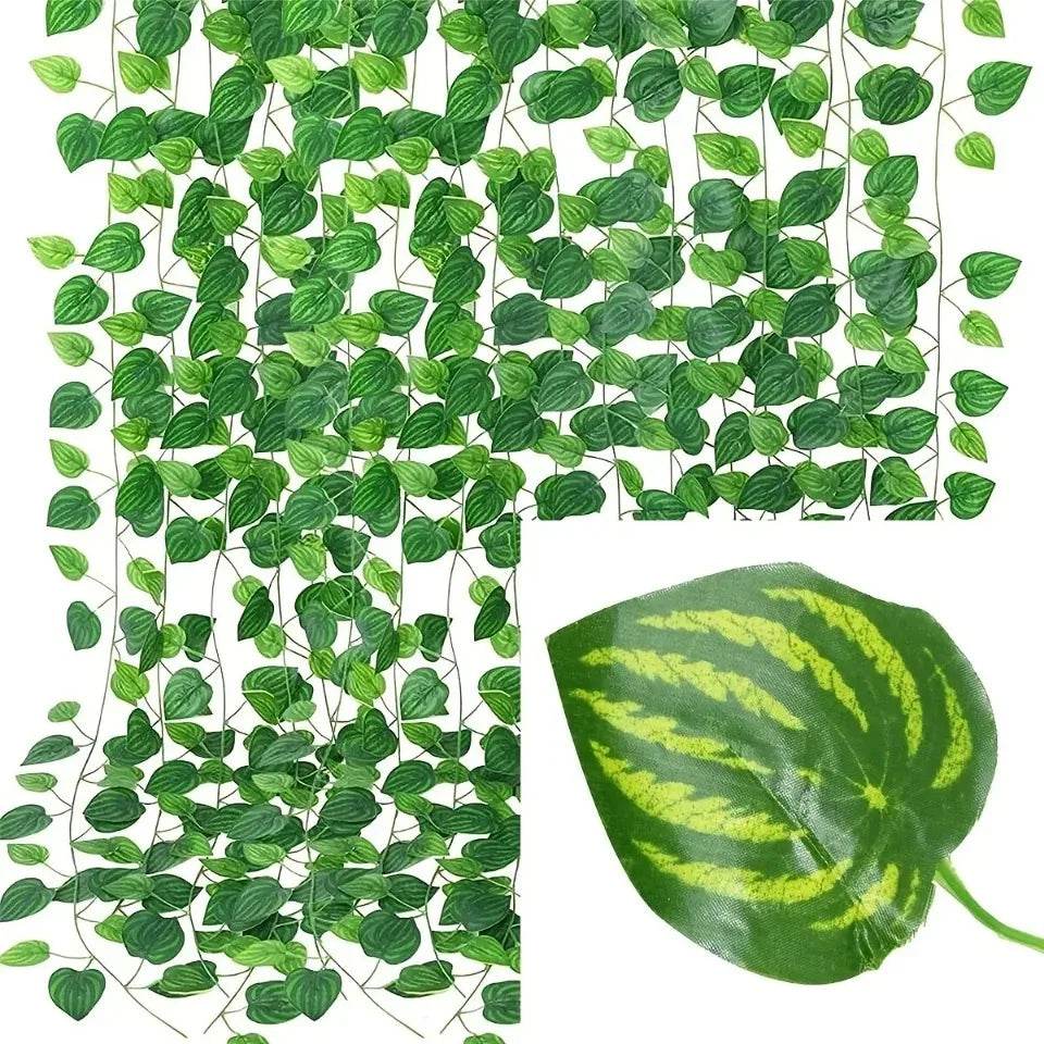 4.4/11M Artificial Plant Green Ivy Leaf Garland Fake Plant Creeper Hanging Vine Outdoor DIY Garden Wall Wedding Party Home Decor - P12 Hub Europe