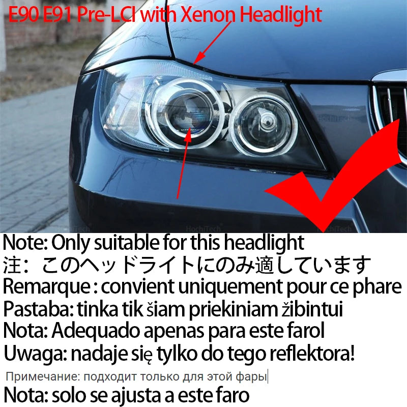6000K LED Marker Lights Angel Eyes Bulb For BMW 3 Series E91 E90 Pre LCI Xenon Headlight 2004 ~ 2008 328i 325xi 335xi 2007 2006