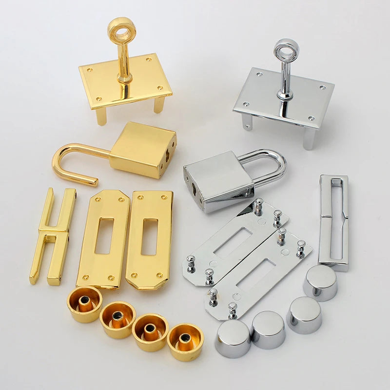 1Set Fashion Metal Bag Locks Clasp Bag Lcok Set For Handbags Purse Tote Closures Snap Clasps DIY Hardware Case Bag Accessories