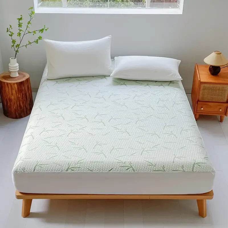 1pc Waterproof Bamboo Mattress Cover (Without Pillowcase), Cooling & Breathable Fitted Bed Sheet With 6-14inches Deep Pocket - P12 Hub Europe