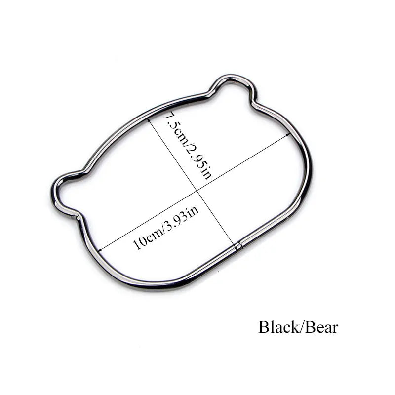 1Pc Metal DIY Handbag Tote Handles Replacement Creative Bear Cat Ear Bag Handle Decoration Handcraft Bag Making Accessories