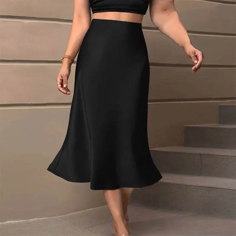Women's Satin Long Skirt - P12 Hub Europe