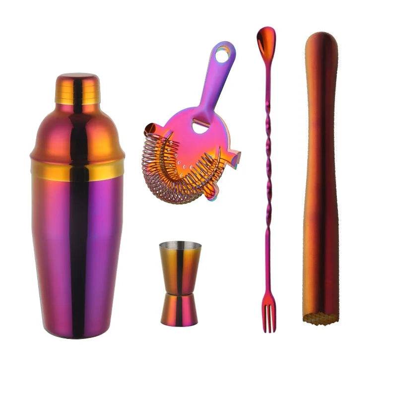1-8PCS 750Ml Stainless Steel Bar Cocktail Shaker Set Bartender Tools Moijto Muddler Wine Bottle Stopper Cocktail Boston Barware - P12 Hub Europe