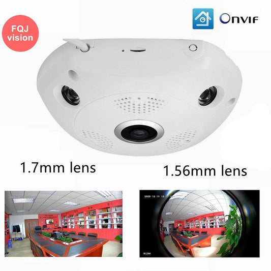 POE Camera 8MP Fisheye 360/180° View, Audio, Motion - P12 Hub Europe