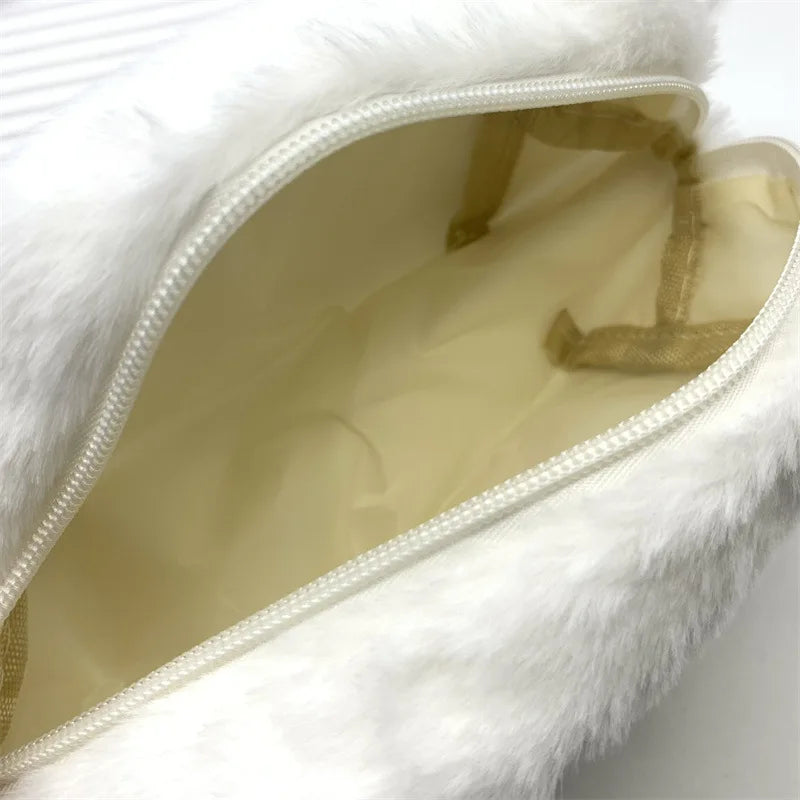 Sanrio Cosmetic Bag Plush Kuromi Makeup Bags Cinnamoroll Large Capacity Storage Pencil Case Cute Kids School Supply Kawaii Gift