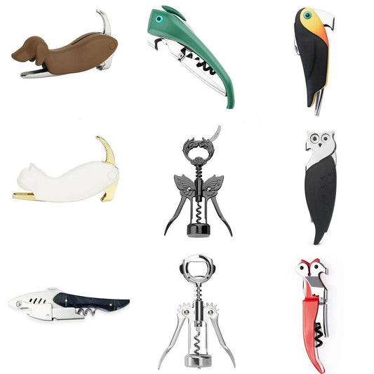 Dog Wine Bottle Opener Corkscrew with Foil Cutter Beer Opener Animal Lover in Zoo Dog Cat Bird Fox Shark Robot Owl Butterfly - P12 Hub Europe
