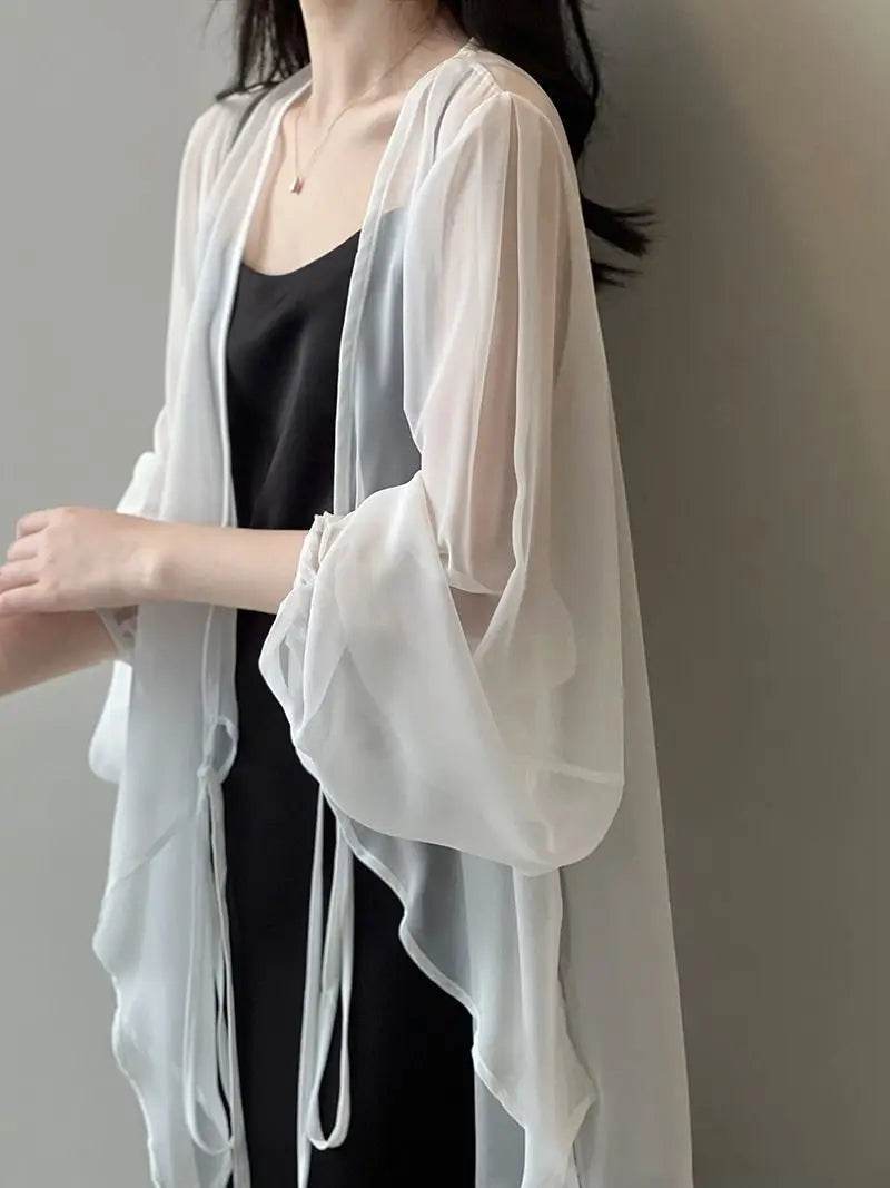 Women's V-neck Chiffon Loose Shirt - P12 Hub Europe