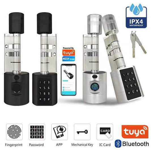 Fingerprint Cylinder Lock Smart Door Lock, App, Card, Code, Key - P12 Hub Europe