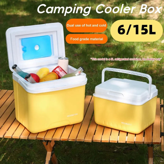 15L Insulated Ice Chest Multipurpose Portable Ice Bucket Outdoor Hard Cooler for Camping Picnic Beach Drink Beverage Fishing
