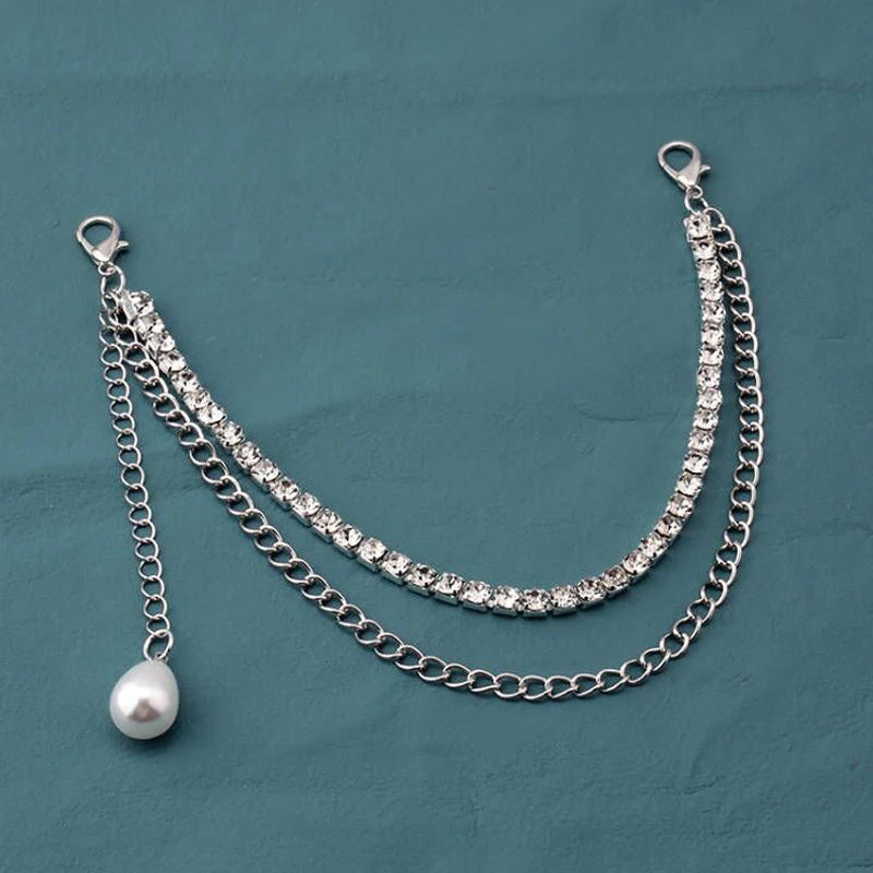 Multi-layer Metal Bag Chain DIY Handles Butterfly Heart Star Pendant Shoulder Bag Chain Replacement Bag Accessories Pearl Chain