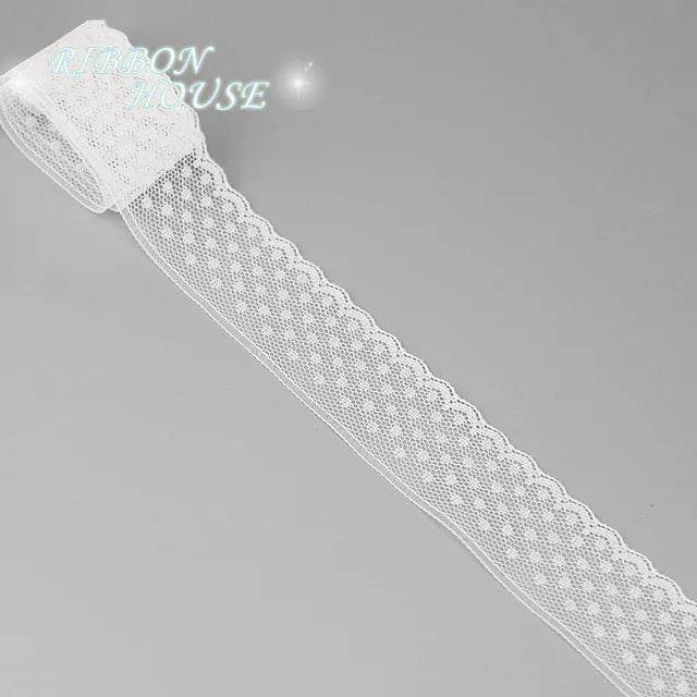 (5 yards/roll) white Lace ribbon fabric Webbing Decoration Lovely gift packing polyester Material - P12 Hub Europe