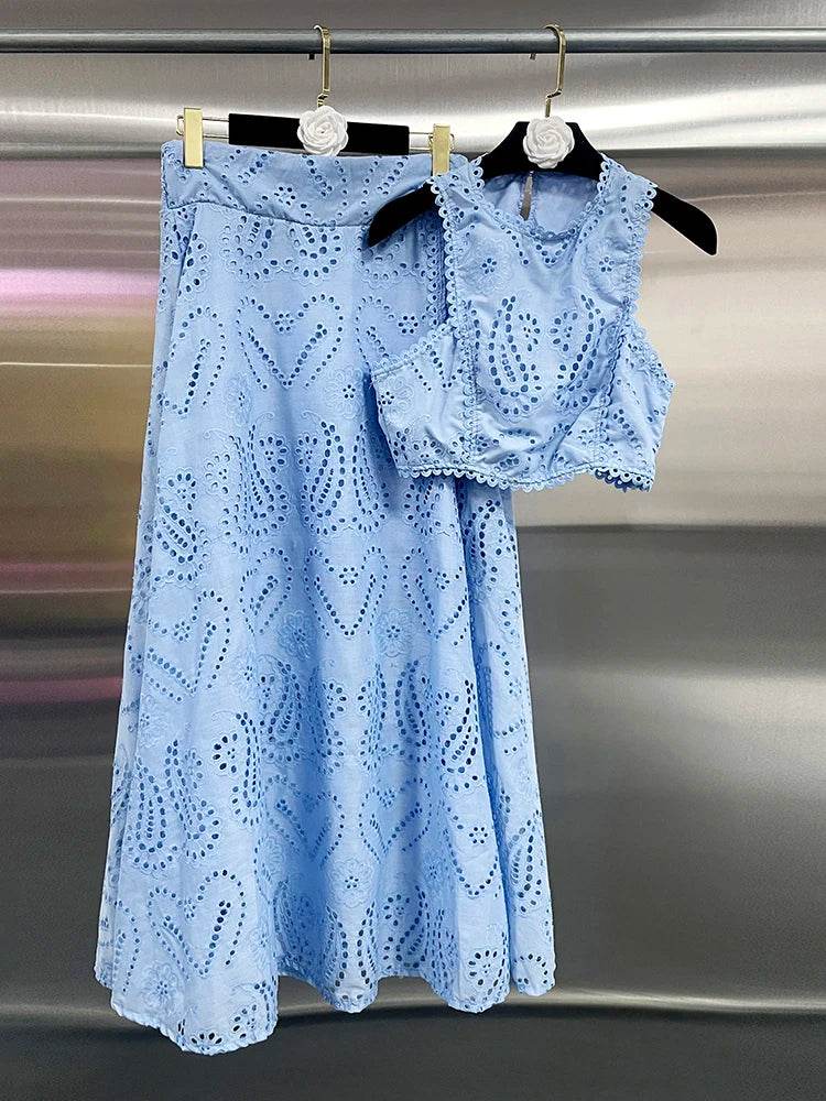 Embroidery Hollow Skirt Set - P12 Hub Europe