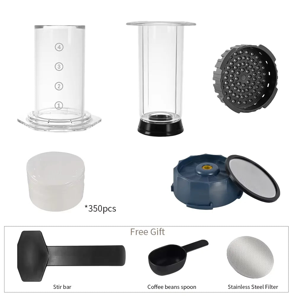 CAFEMASY Espresso Coffee Maker Portable French Press Coffee Pot Air press Barista Tools With 350pcs Filter Papers Coffee Machine