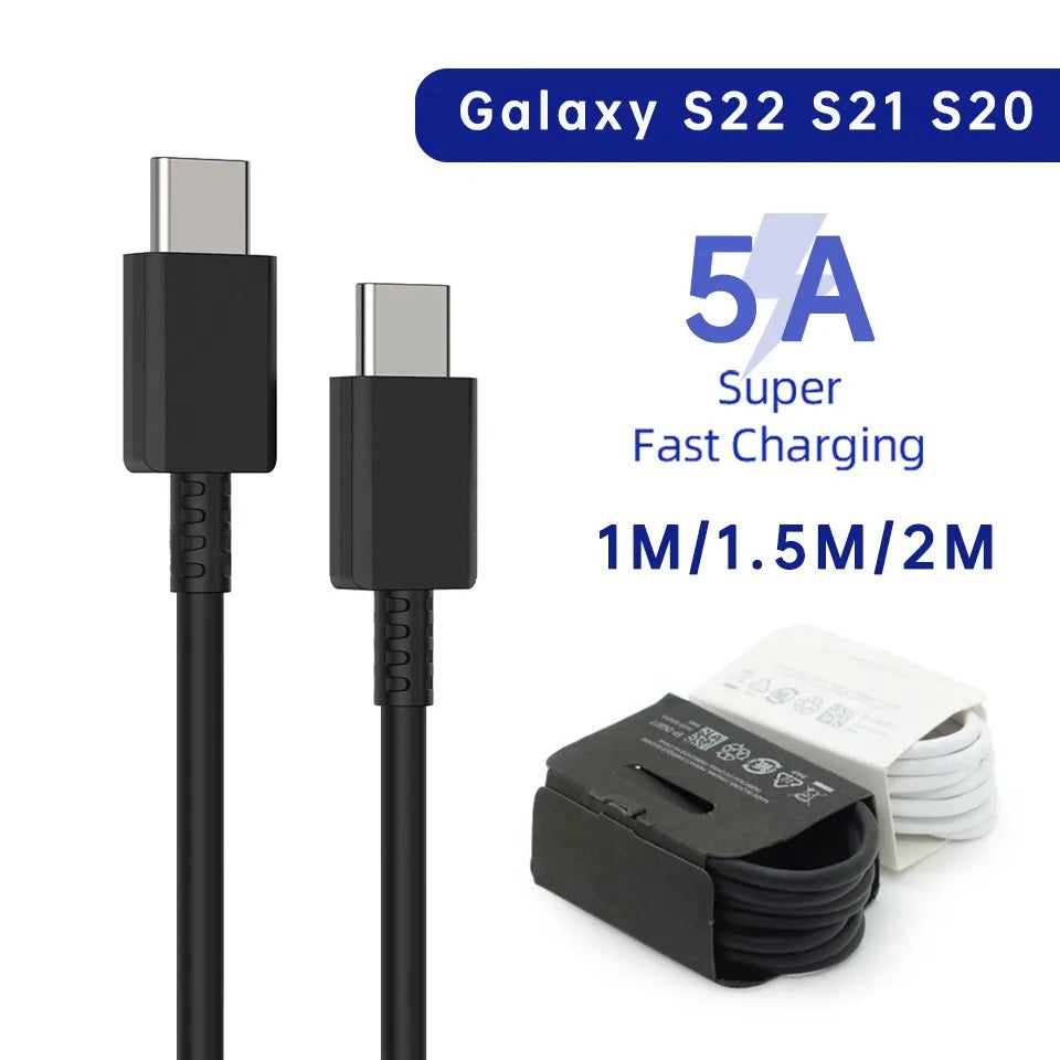 2PCS PD3.0 45W Quick Cable For Samsung Galaxy S20 S22 S23 Ultra Note 10+ 5G 20 A53 A54 Super Fast Charging USB Type C Data Cable