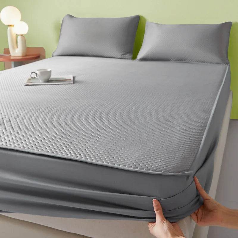 Breathable Cool Feel Bed Mat for Summer Quilted Smooth Cooling Mattress Mats for Bed Ice Silky Fitted Sheet and Pillowcases Set - P12 Hub Europe