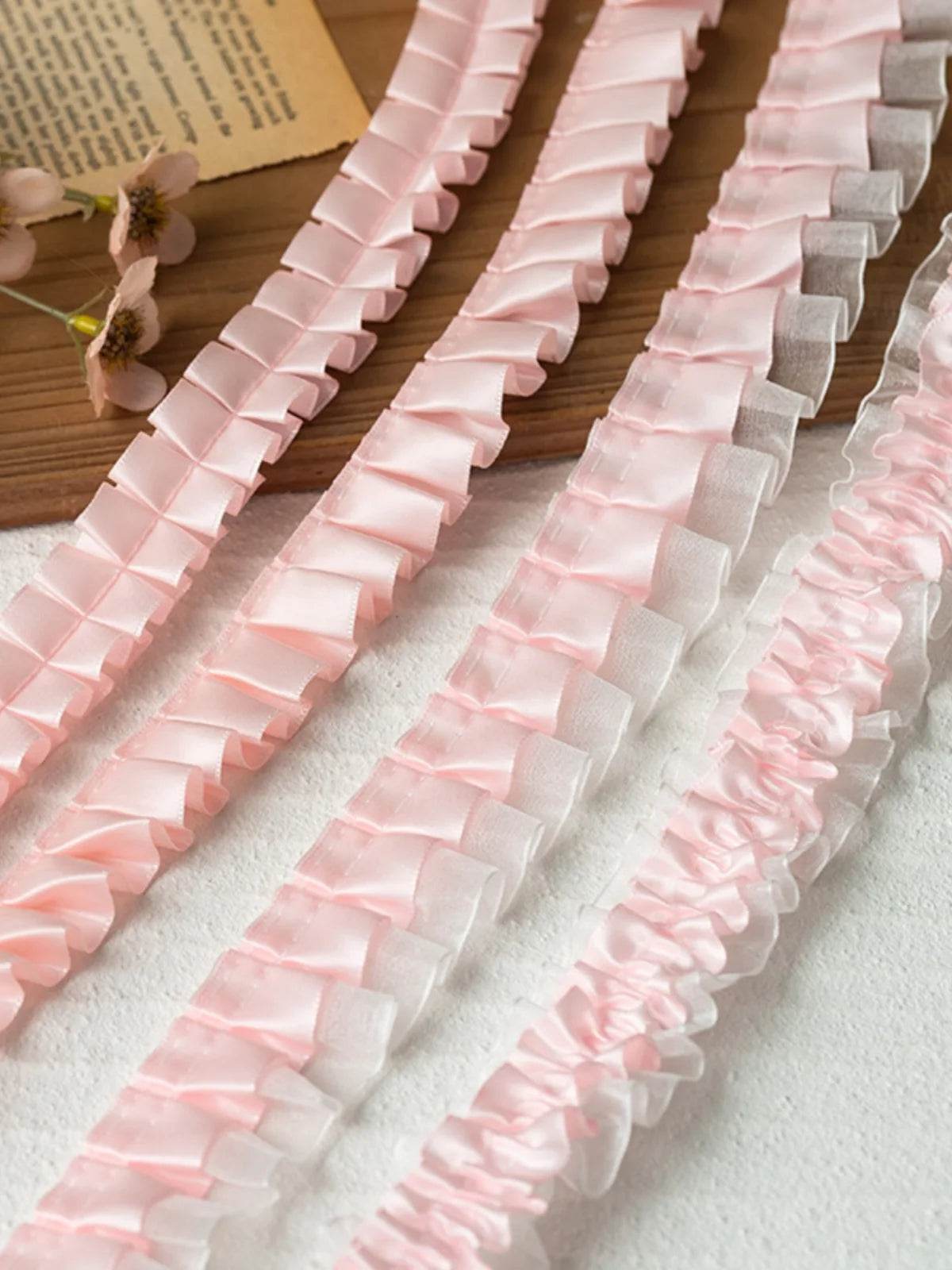 2meters Pink Lace Ribbons Trim For Party Dress Decor Fabric DIY Apparel Sewing Supplies Clothing Collar Cuff Needlework Crafts - P12 Hub Europe