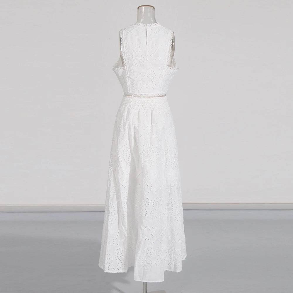 Embroidery Hollow Skirt Set - P12 Hub Europe