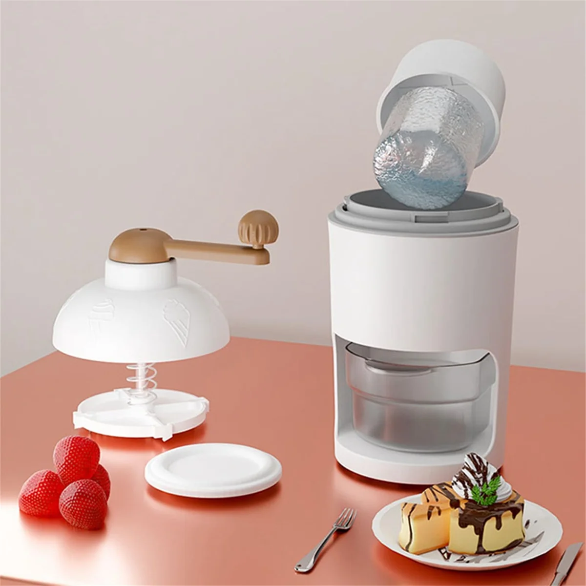 Manual Ice Crusher Rotary Ice Crusher Shaved Ice Maker Household Portable Ice Machine Hand Crank Ice Chopper Clearance