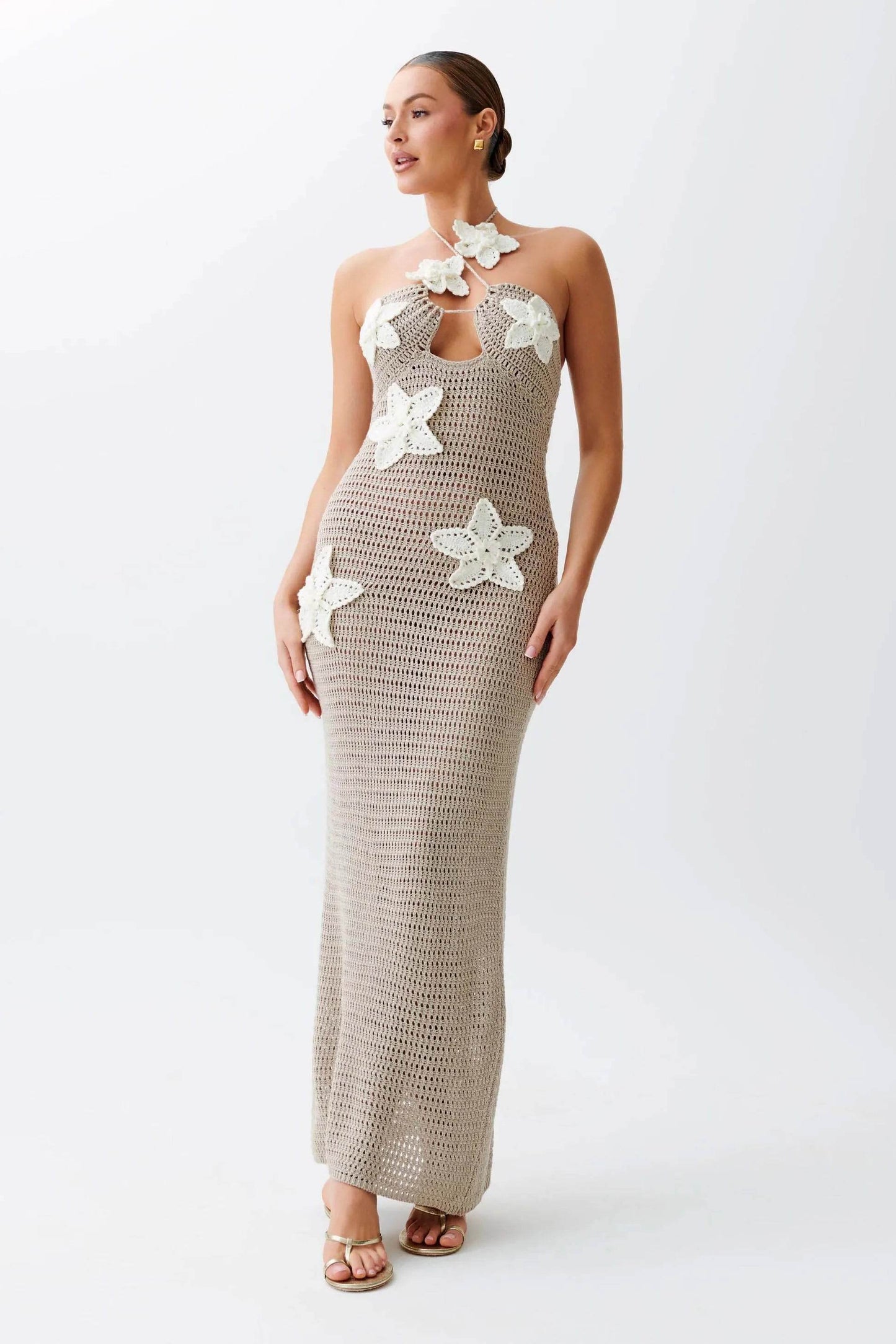 Women’s Beach Dresses Sexy Backless Knitted Long Dress Star Crochet Maxi Dresses 2024 Summer Women Beach Wear - P12 Hub Europe