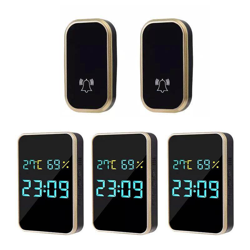 Doorbell Self-Powered Wireless | Temp/Humidity Display, 433MHz - P12 Hub Europe
