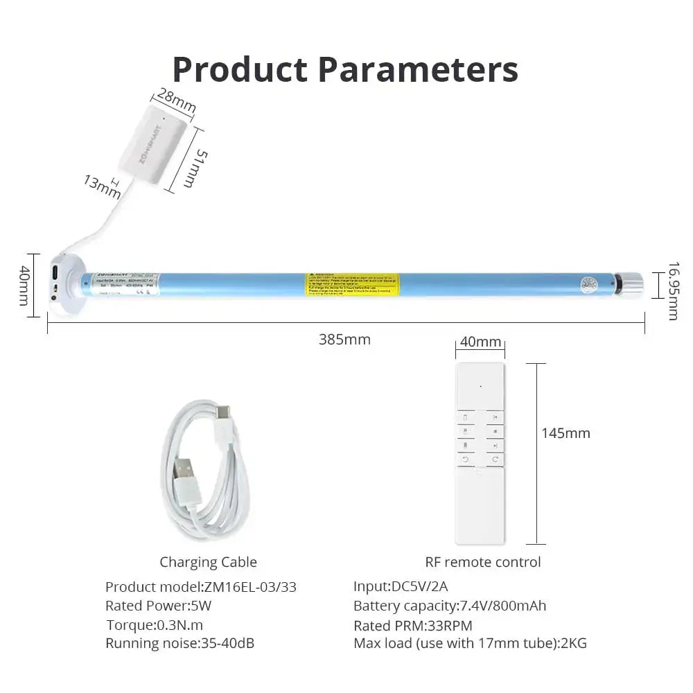 Smart Roller Shade Motor Electric Motorized Zigbee Recharge Motor for 17 25 28mm Tube Roller Shade Blind Motor Alexa Google