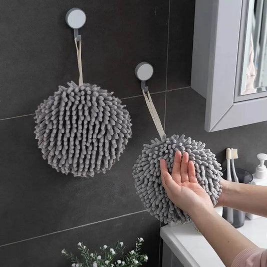 Hanging Chenille Hand Wipes Kitchen Bathroom Hand Towel Ball with Hanging Loops Quick Dry Soft Absorbent Microfiber Towels - P12 Hub Europe