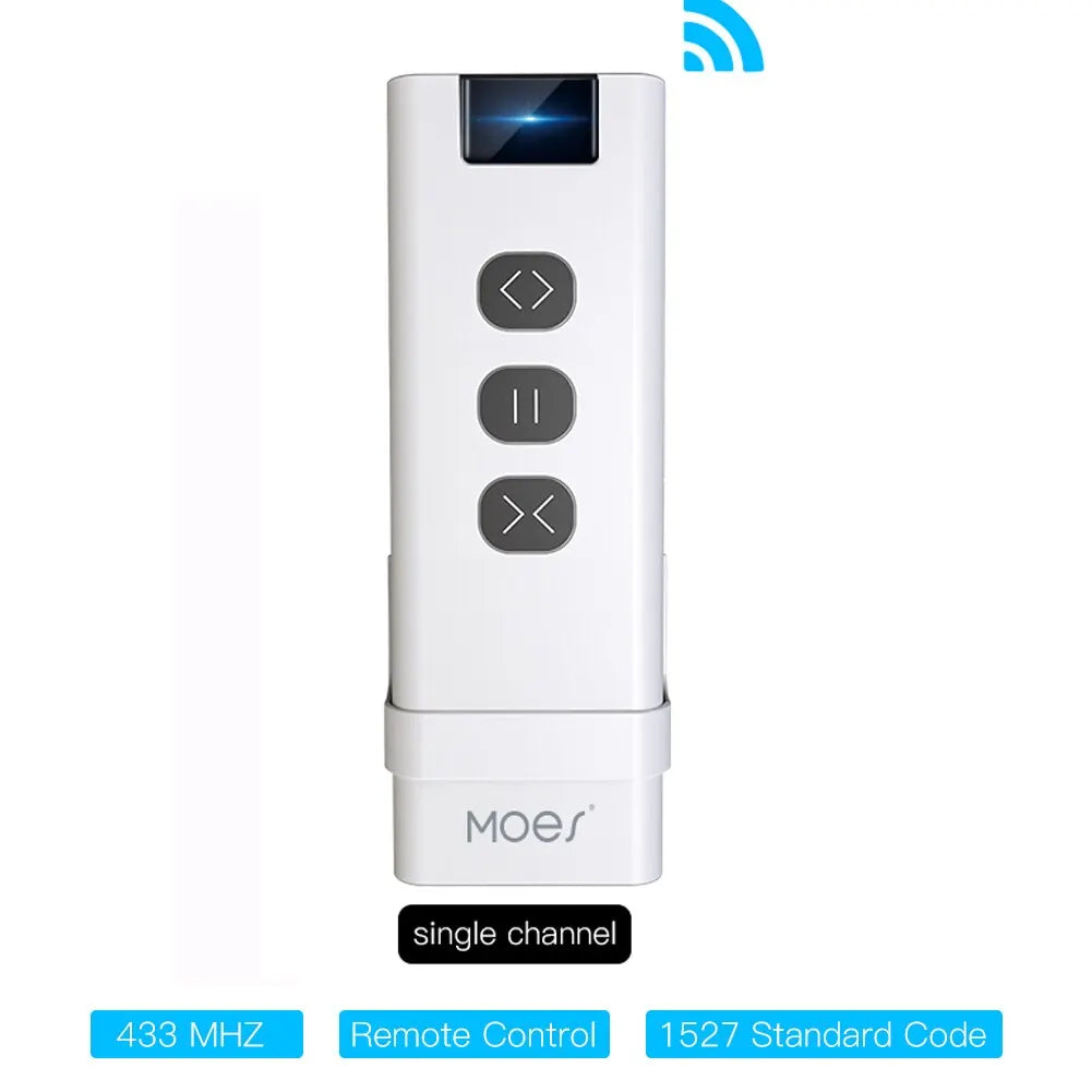 Moes Tuya WiFi RF433 2.5D Arc Curtain Switch Glass Touch Panel for Roller Blinds Shutters Switch Smart APP Wireless Remote Alexa