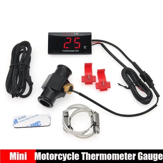 0~120°C Motorcycle LCD Digital Temperature Meter for KOSO Cylinder with Sensor Adapter Universal Water Temp Gauges ﻿for Racing