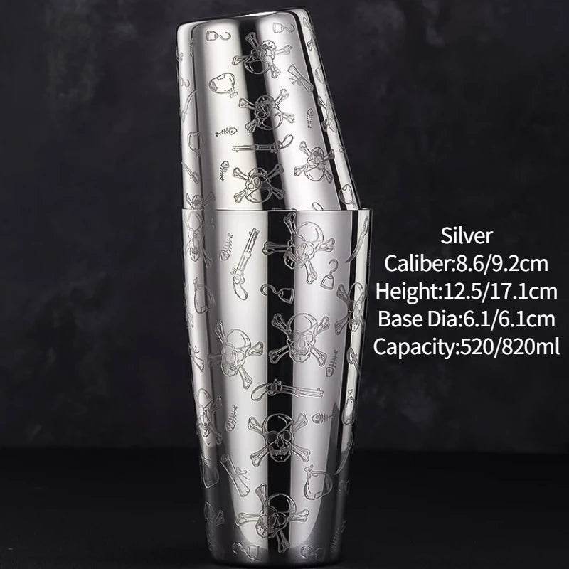 Bar Cocktail Shaker Boston Shaker Stainless Steel Engraving Shaker Bar Accessory Bartender Tools For Home And Bar - P12 Hub Europe