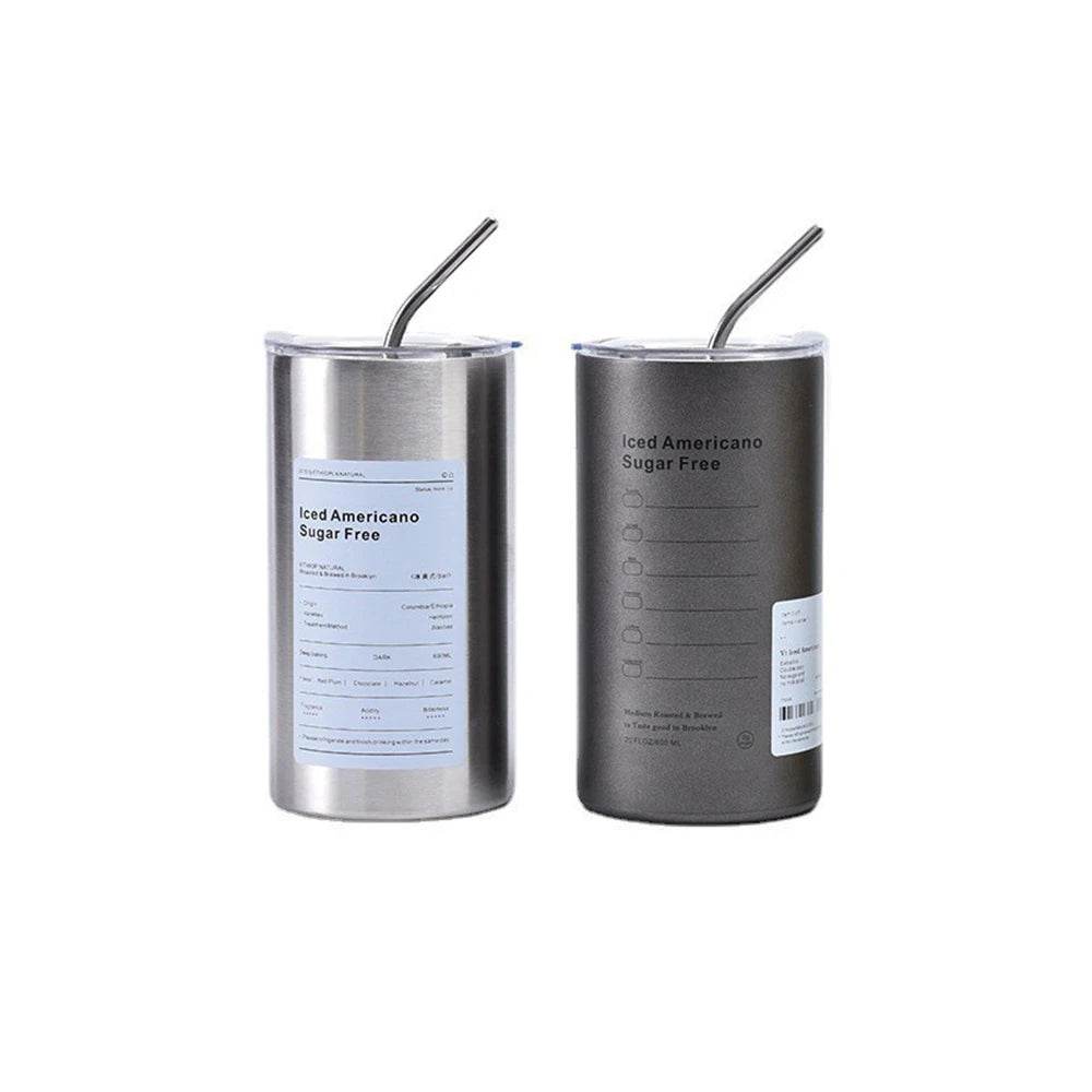 600ml Stainless Steel Thermos with Straw - P12 Hub Europe