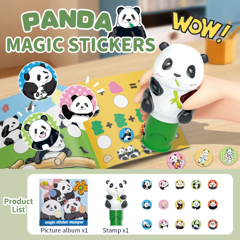 Children Panda Stamp Seals Stamps for Stationery Stickers Sticker Name Children's Clothing Seal Toy Toys Magic Child Birthday