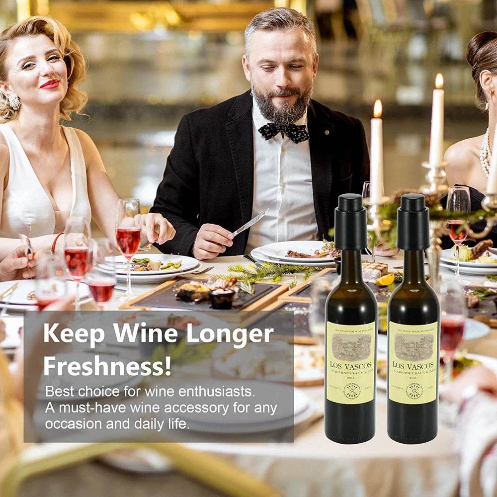 Wine Bottle Stoppers Reusable Wine Stoppers Vacuum Wine Preserver Wine Savers Vacuum Pump Corks Keep Wine Really Fresh - P12 Hub Europe