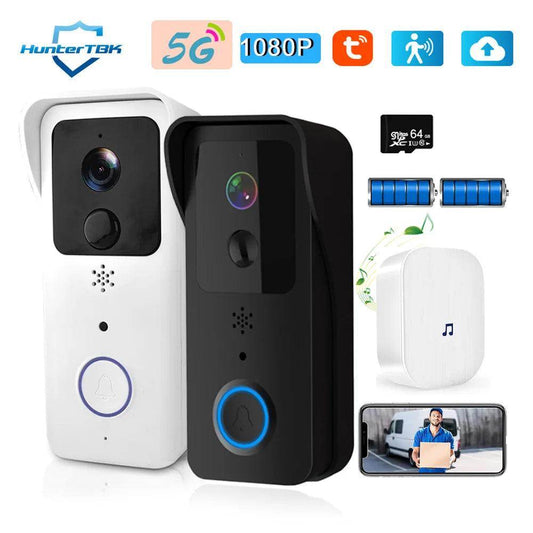 WiFi Doorbell 1080P | 5G/2.4G, PIR, Night Vision, Tuya - P12 Hub Europe